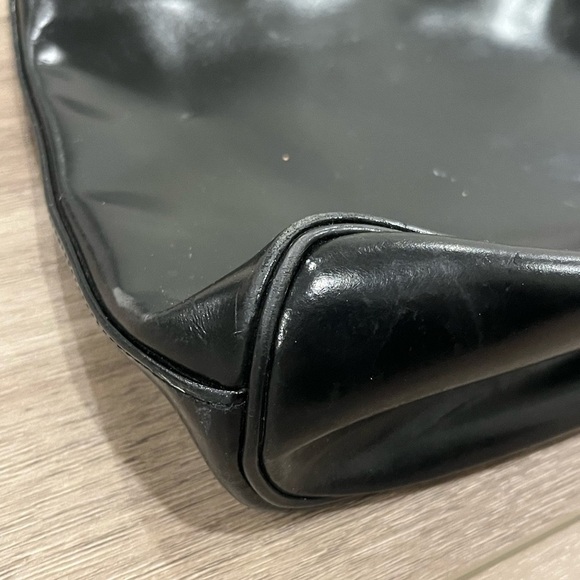 Vintage Longchamp Roseau Black Leather Shoulder Bag Bamboo Toggle Purse - Picture 11 of 11